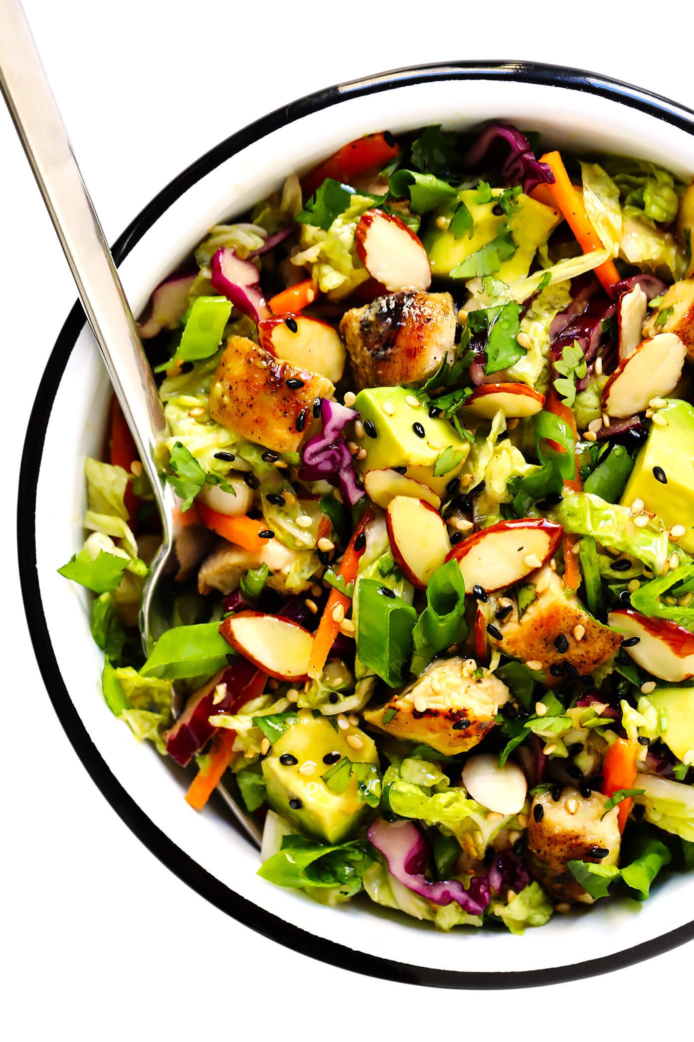 Green Salad with Chicken, Avocado and Sesame Vinaigrette