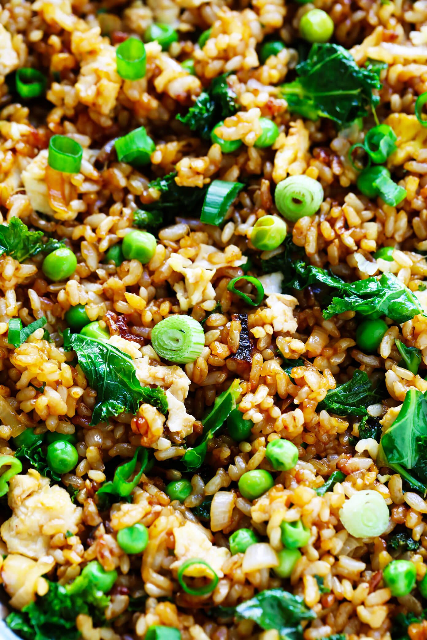 Ginger Kale Fried Rice Closeup