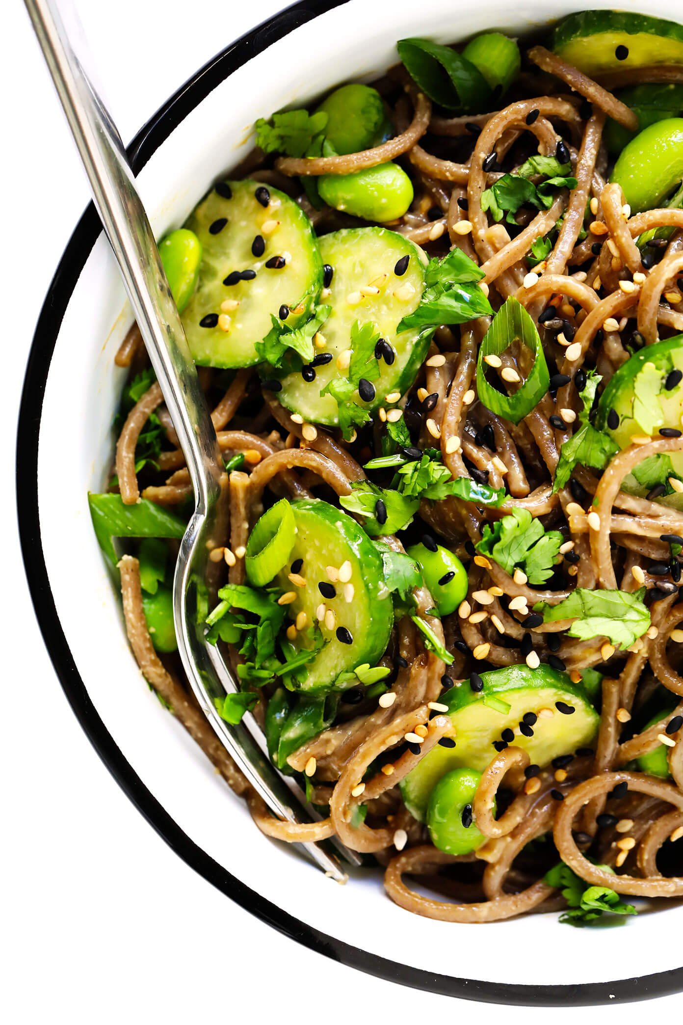 Closeup de Peanut Soba Noodles