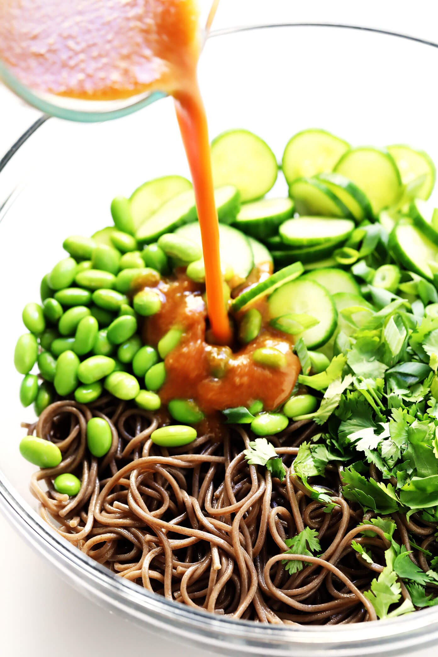 Soba Noodle Salad with Peanut Sauce Drizzled In