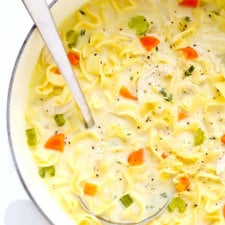 Creamy Lemon Chicken Noodle Soup