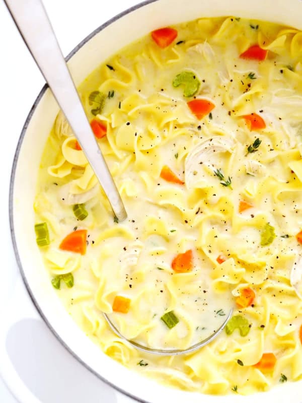 Creamy Lemon Chicken Noodle Soup