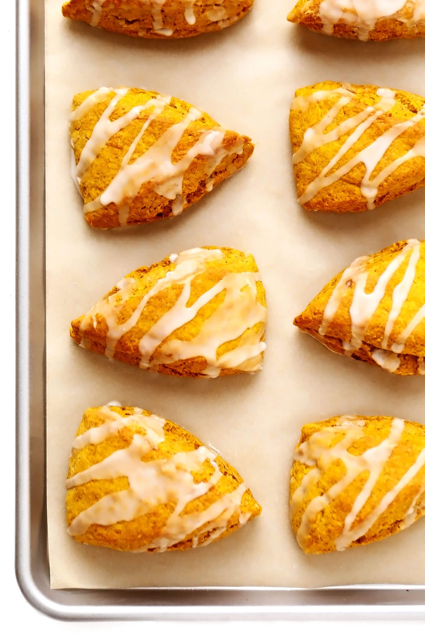 Pumpkin Scones on Baking Sheet