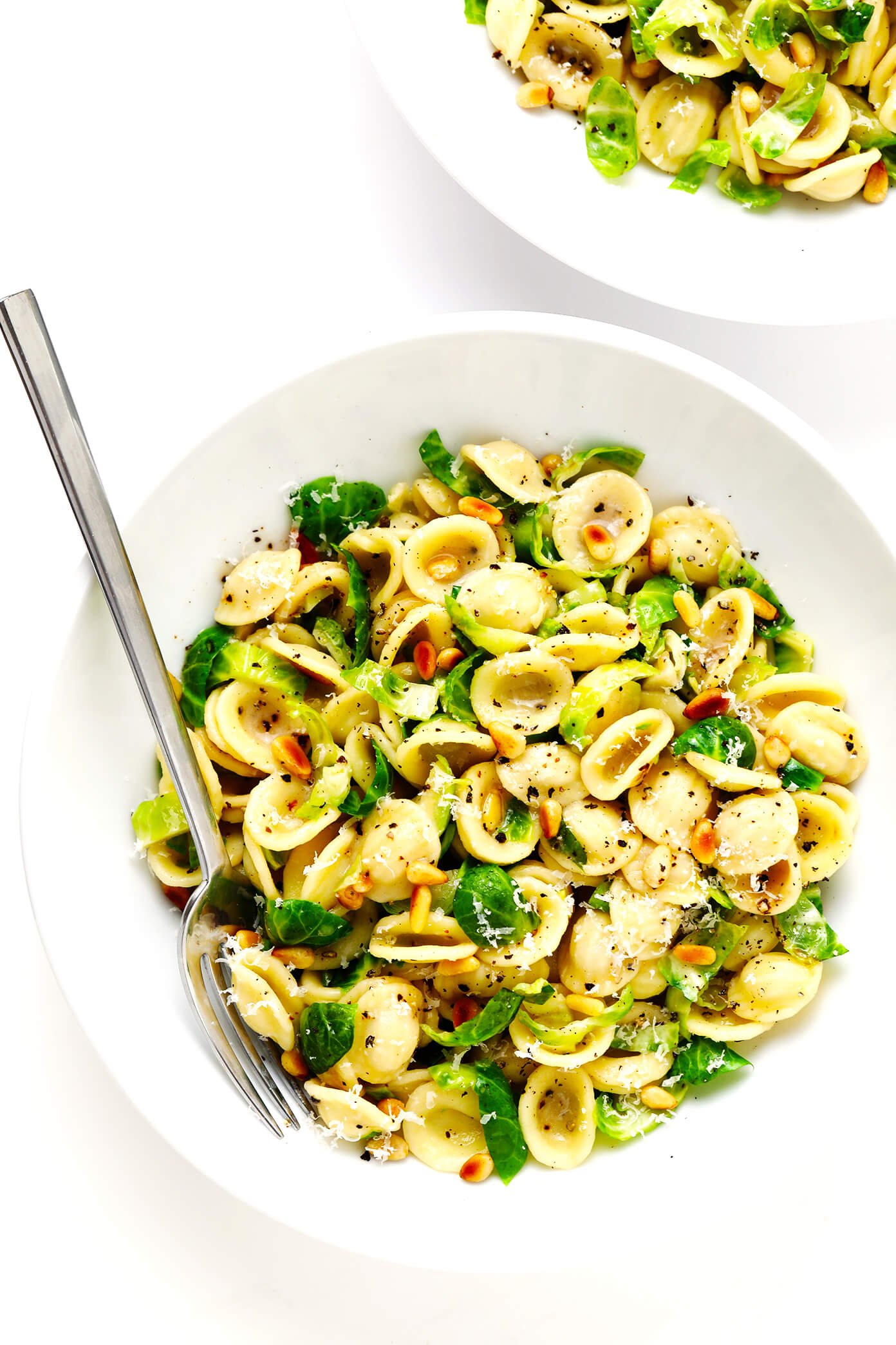 Brussels Sprouts Pasta in Serving Bowls