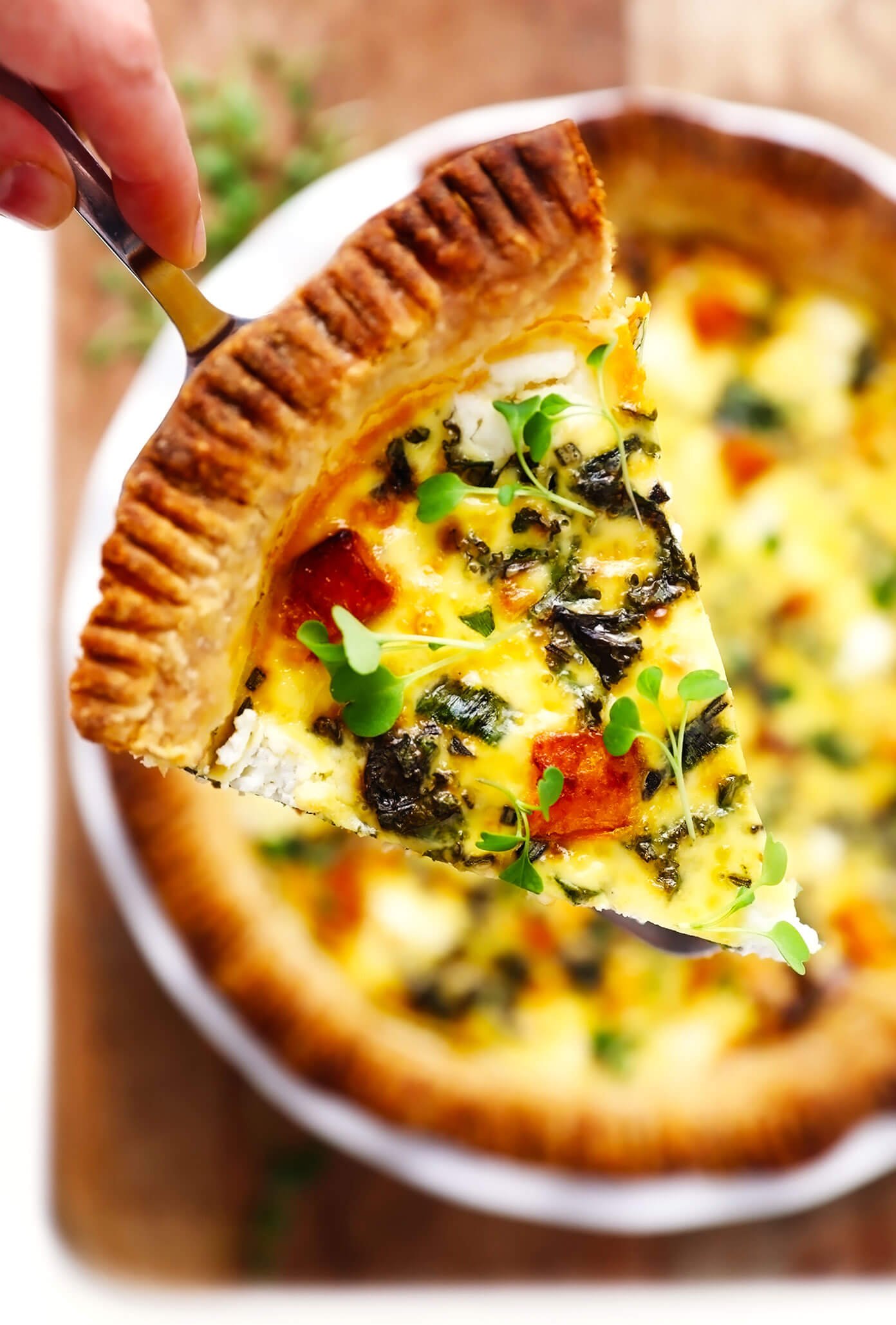 Slice of Butternut Squash Quiche