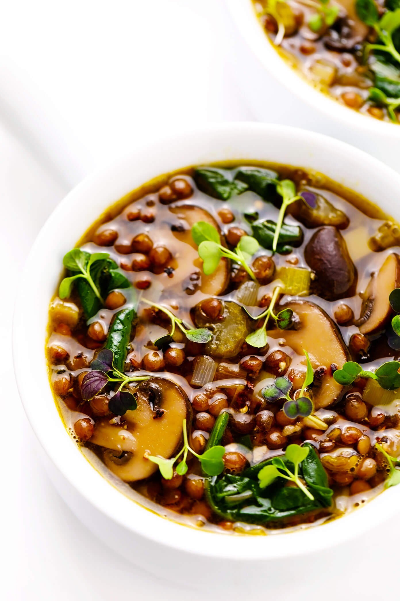 French Lentil and Mushroom Soup