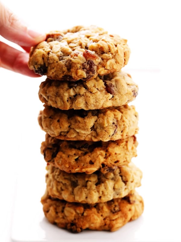 Stack of Oatmeal Cookies with Raisins