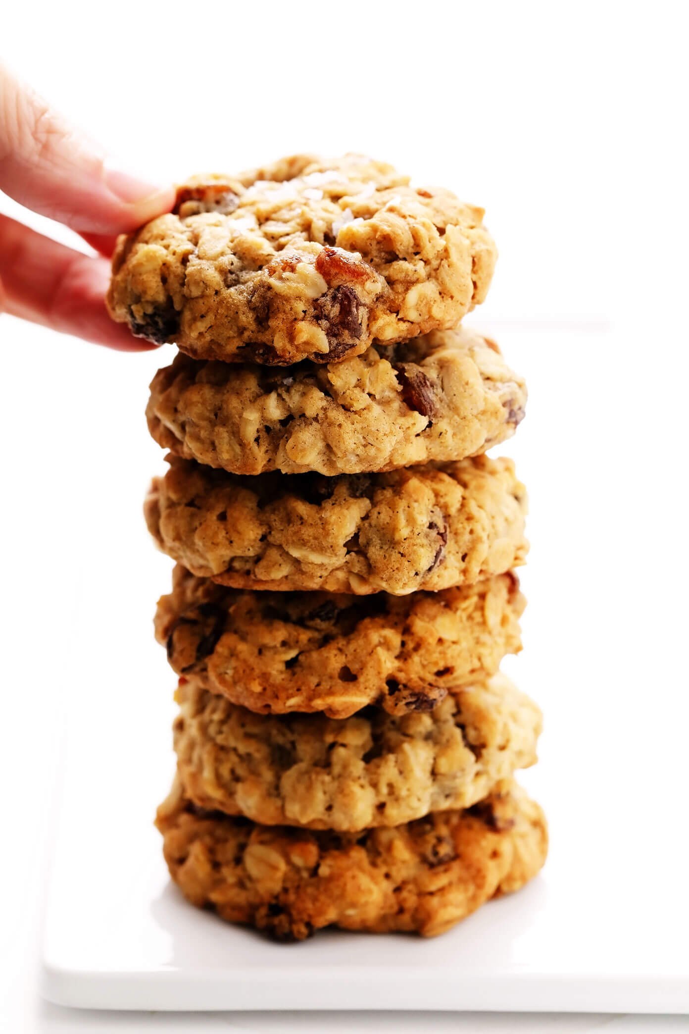 Stack of Oatmeal Cookies with Raisins