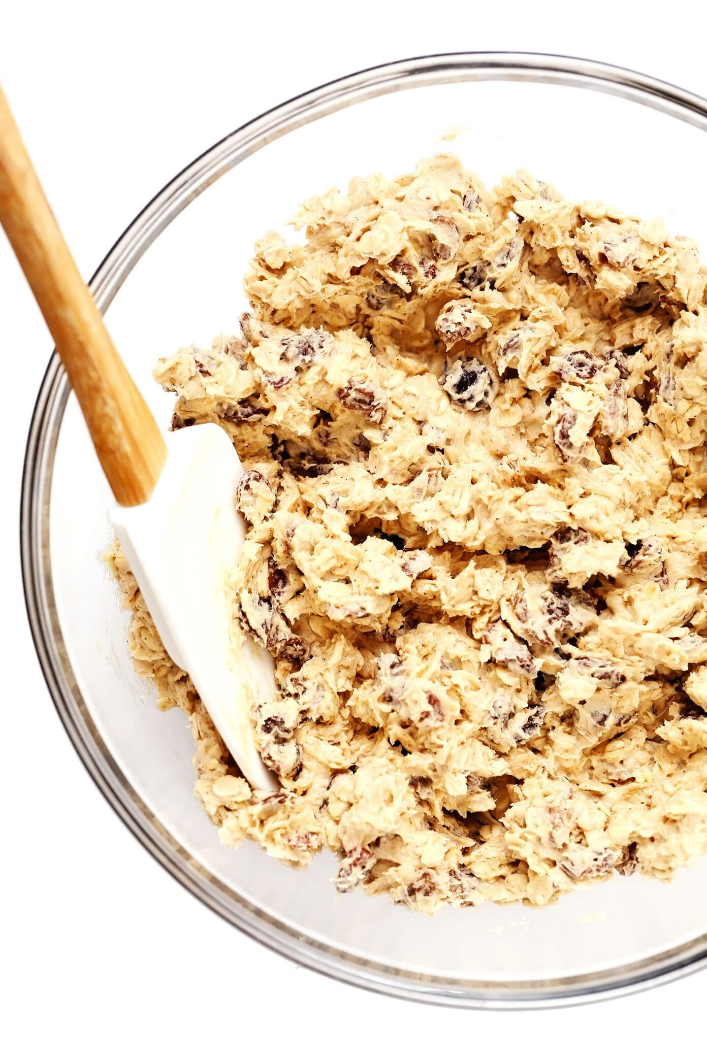 Massa de biscoito de aveia com passas