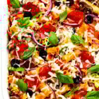Pizza Baked Ziti Recipe in Casserole Pan