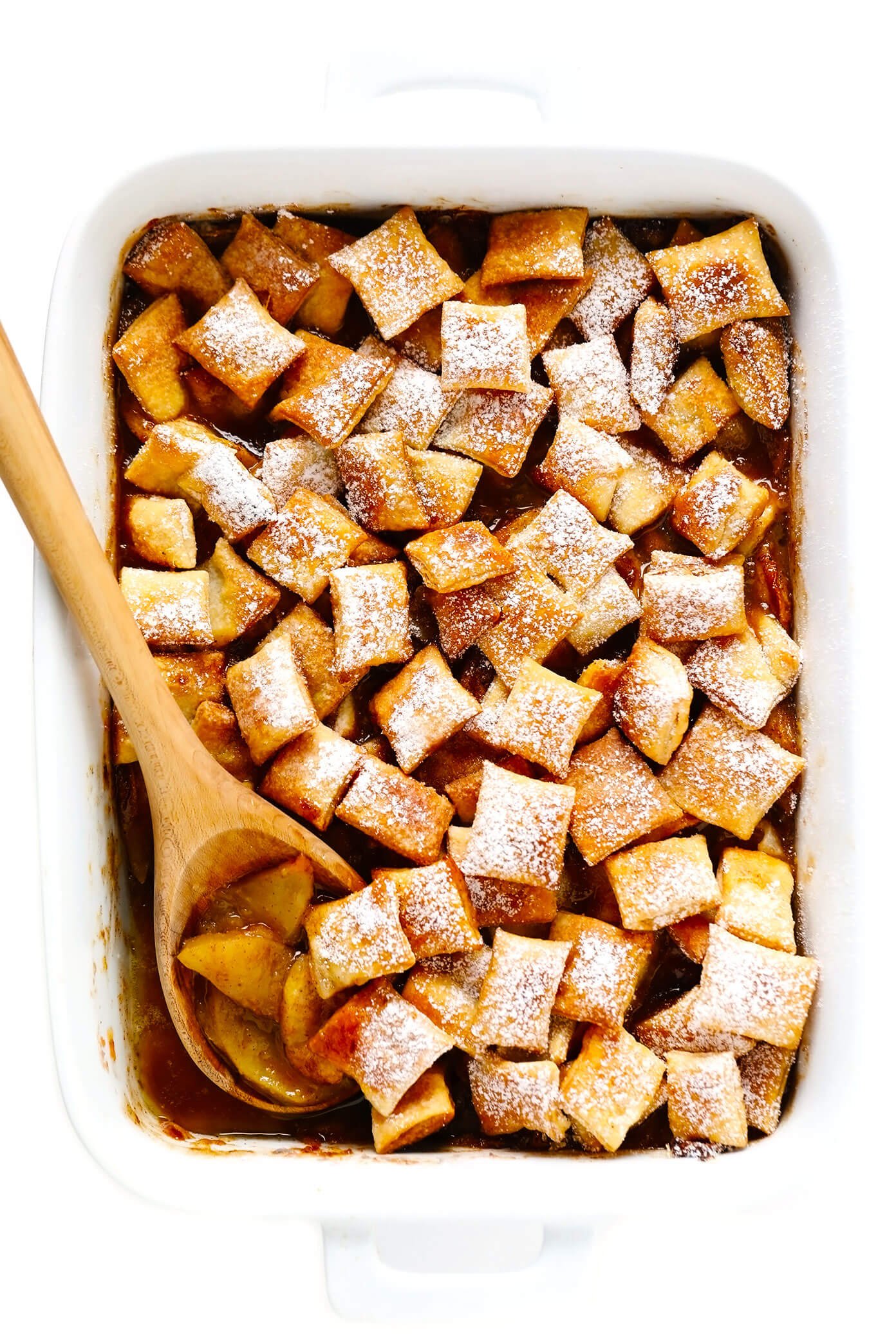 Apple Pandowdy with Puff Pastry and Powdered Sugar