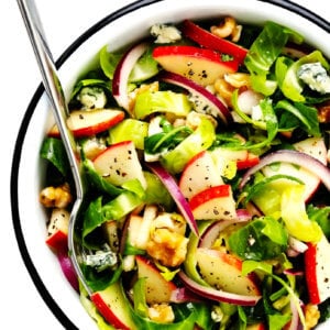 Brussels Sprouts Salad with Apples and Walnuts