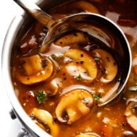 Mushroom Gravy (Vegan) in Saucepan