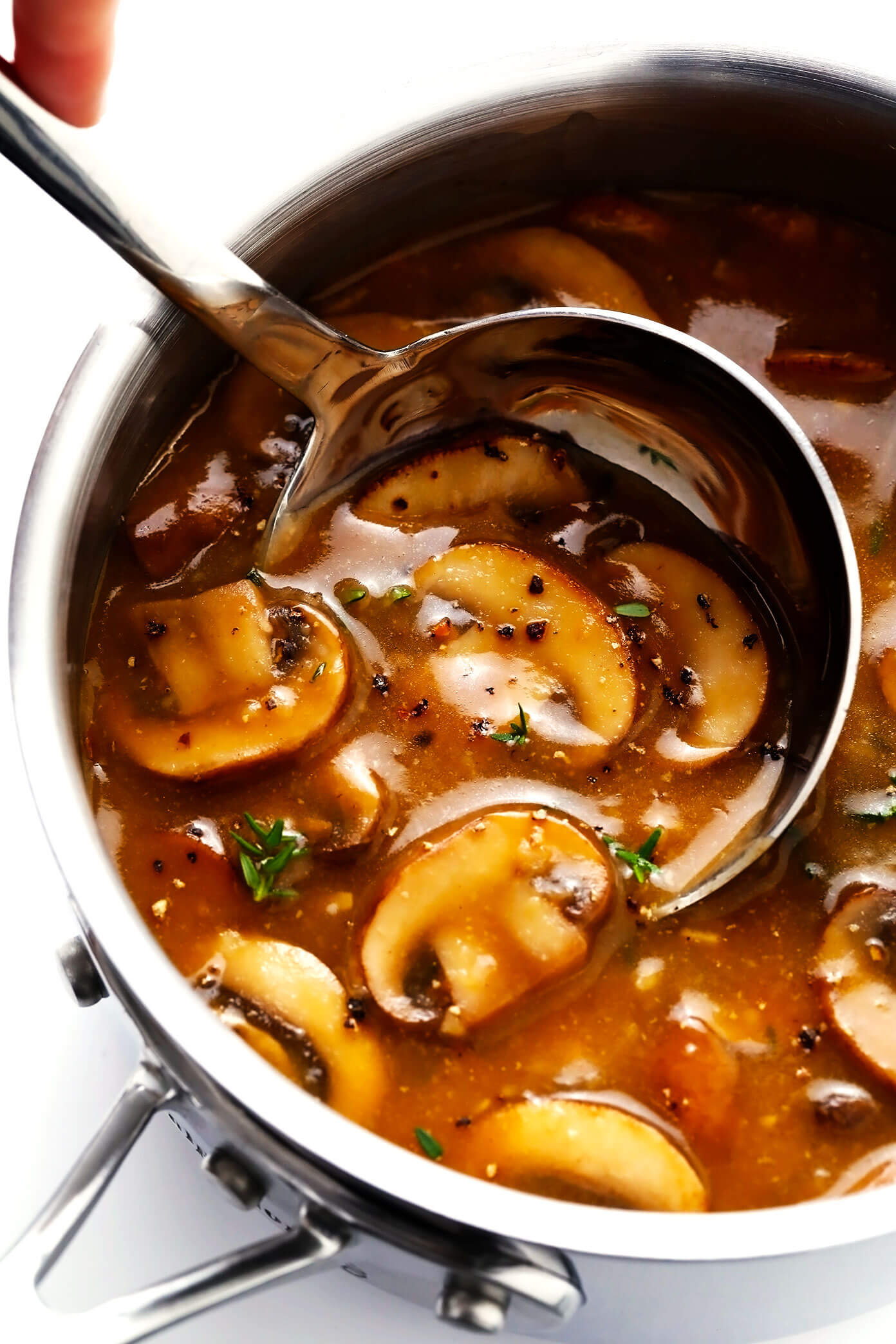 Mushroom Gravy (Vegan) in Saucepan