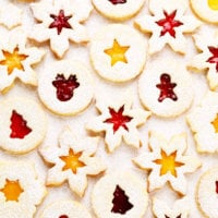 Linzer Cookies with Snowflake and Christmas Cut-Outs