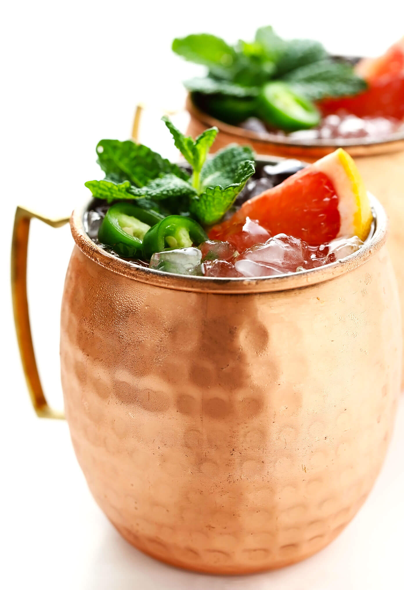 Mocktails de Grapefruit Spicy Ginger Fizz lado a lado