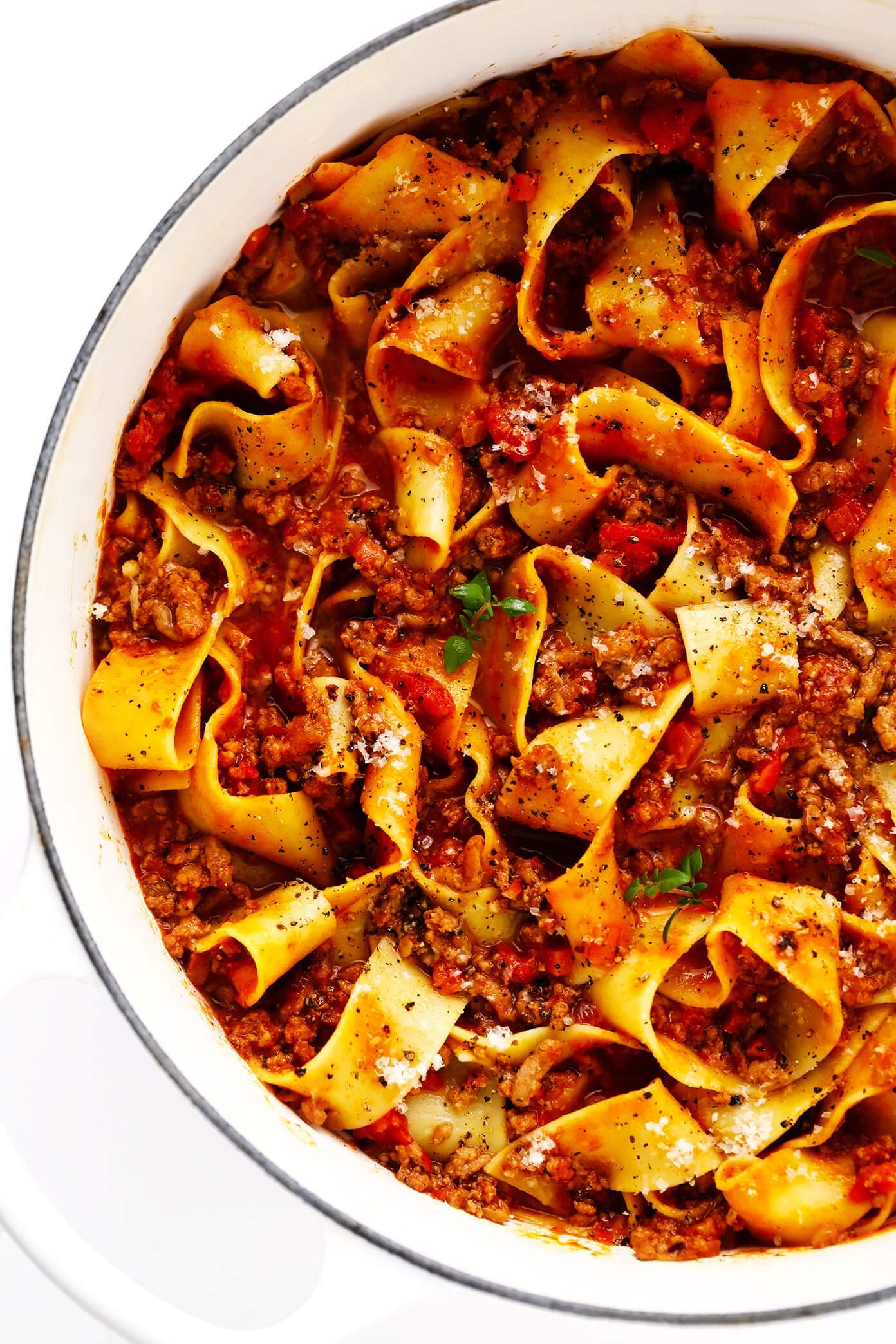 Pasta Bolognese with Pappardelle in Pot