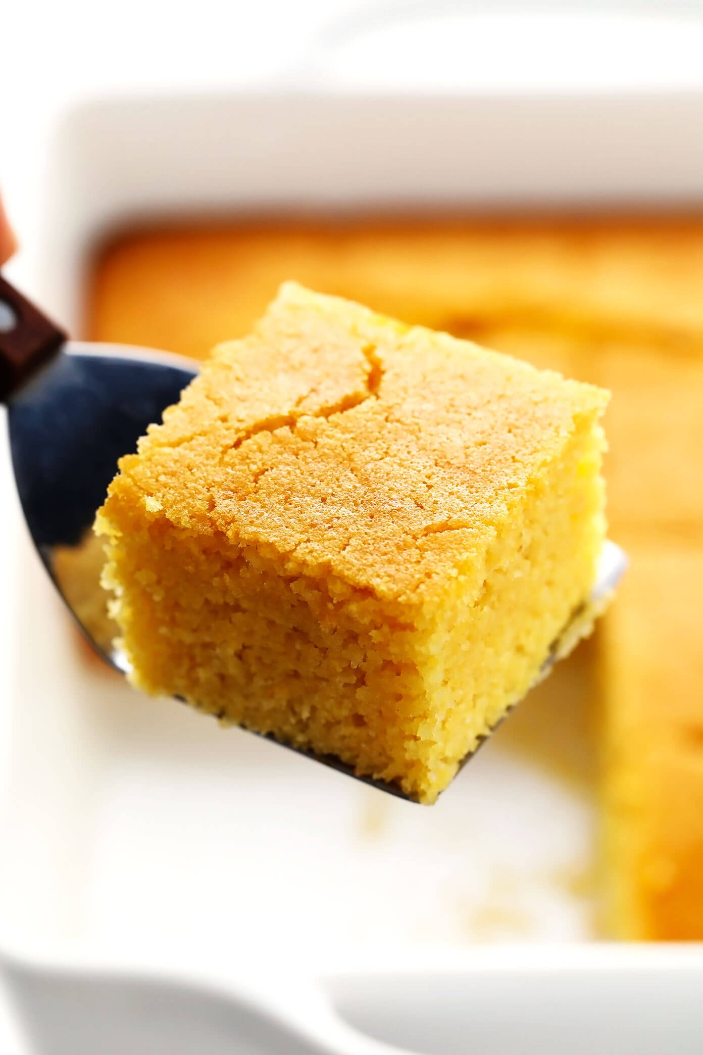 Homemade Cornbread Square in Baking Pan