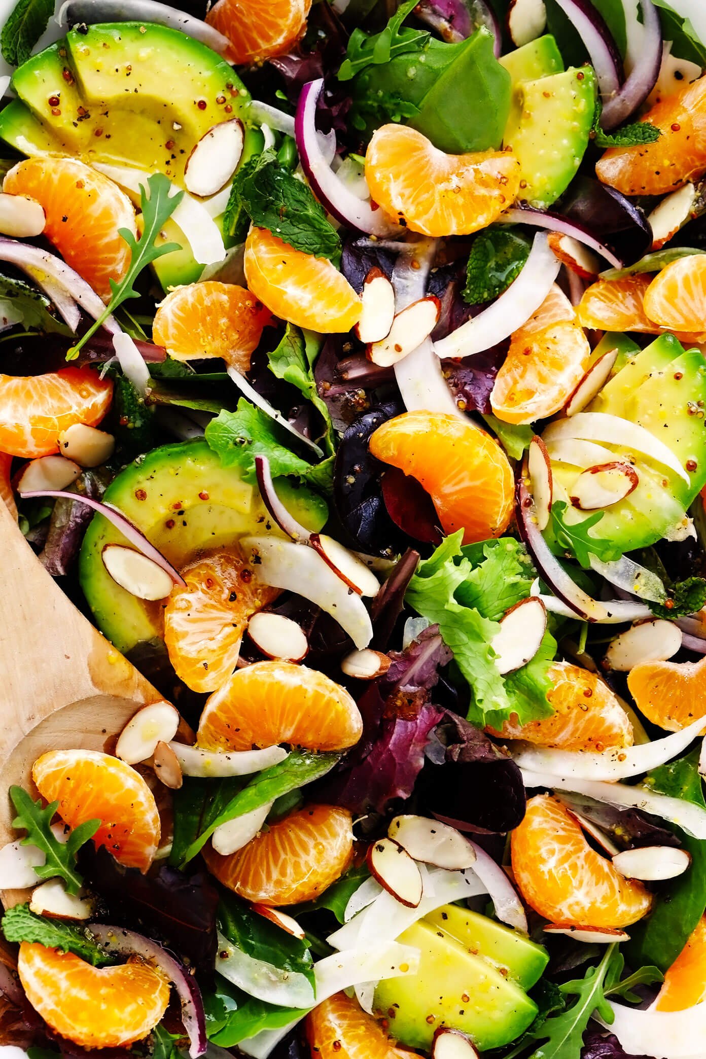 Close da salada de laranja Clementina