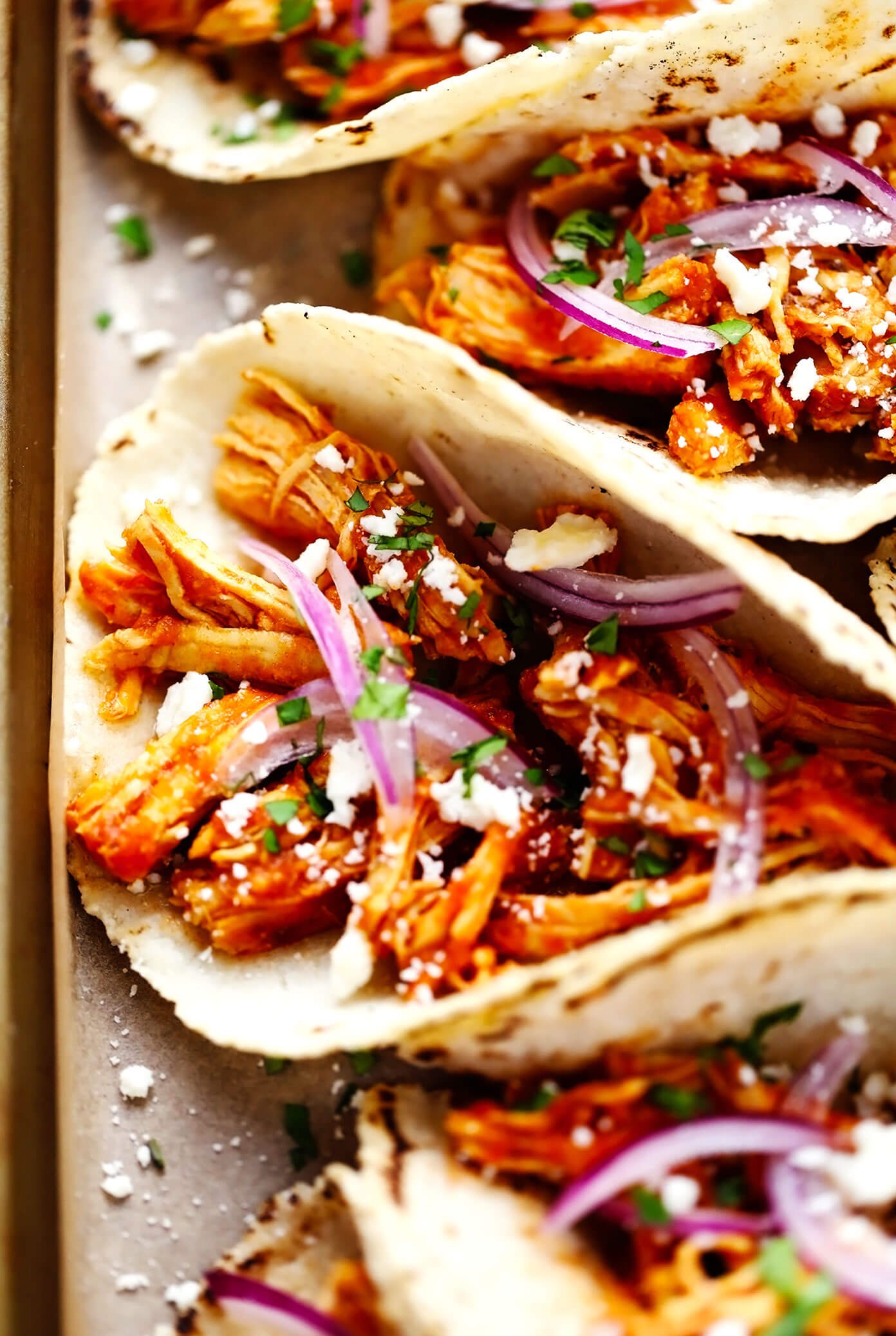 Close de Tacos de Tinga de Frango