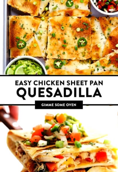Easy Chicken Sheet Pan Quesadilla