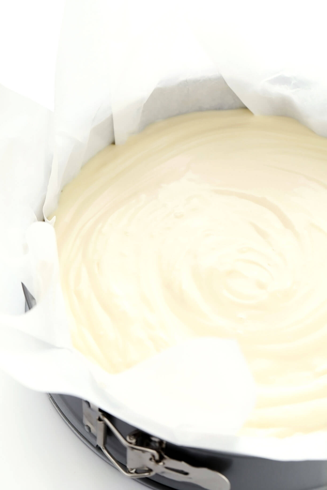 How To Make Basque Cheesecake -- Batter in Springform Pan