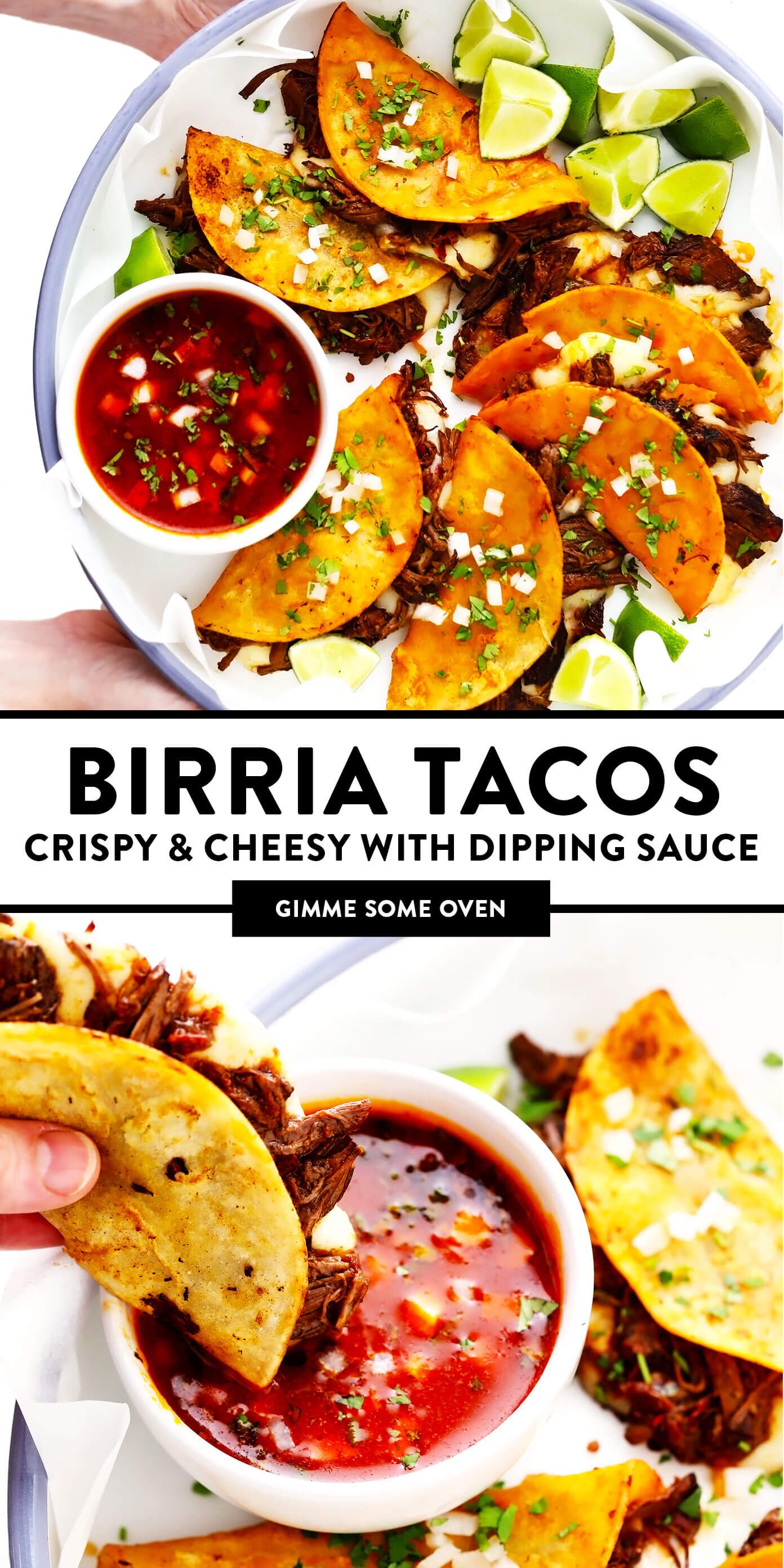 Birria Tacos (Crispy and Cheesy with Dipping Sauce)