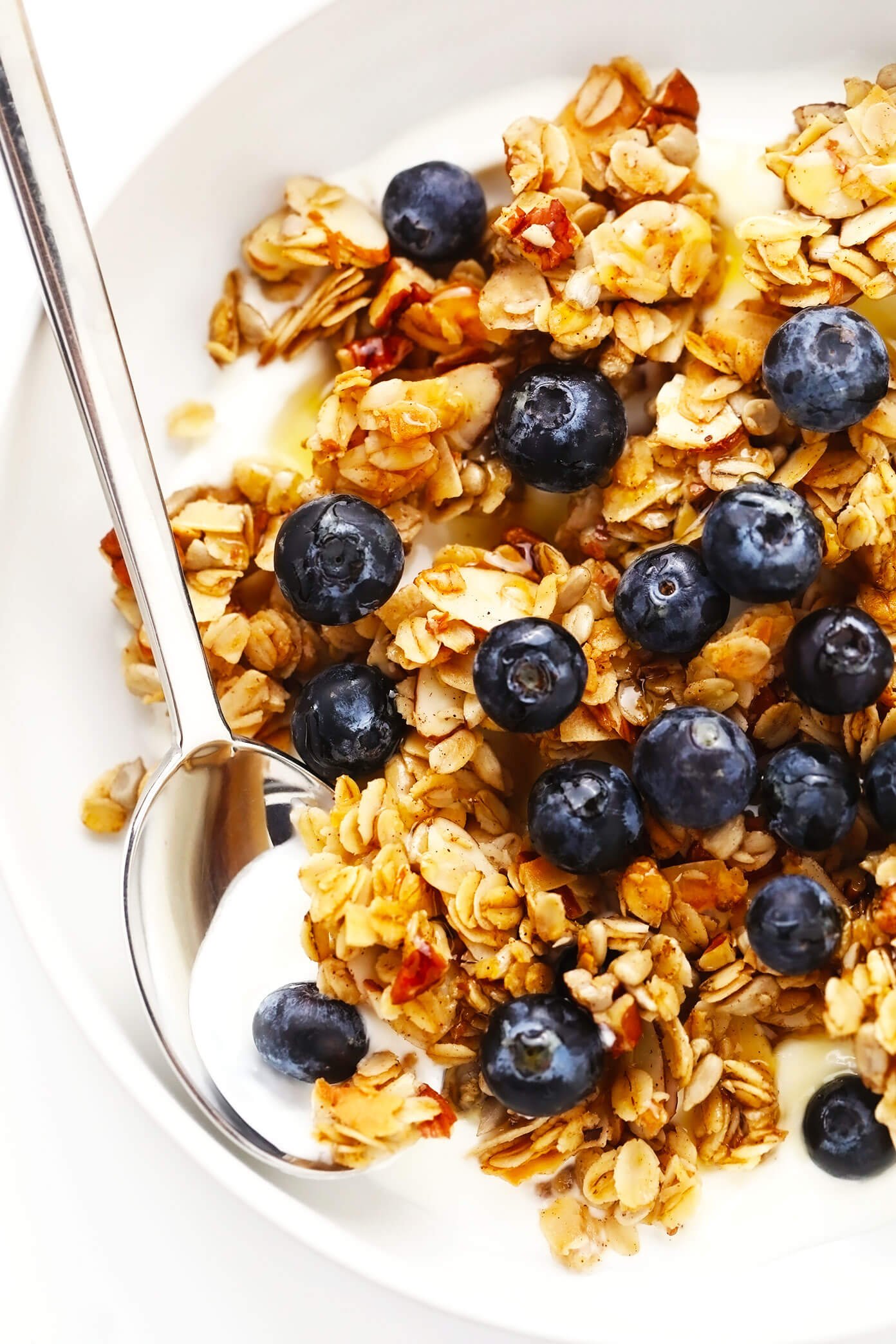 Homemade Granola with Blueberries and Greek Yogurt