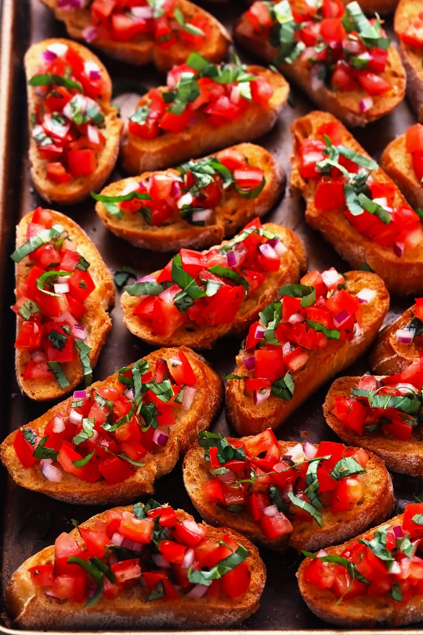 Best bruschetta recipe on sheet pan