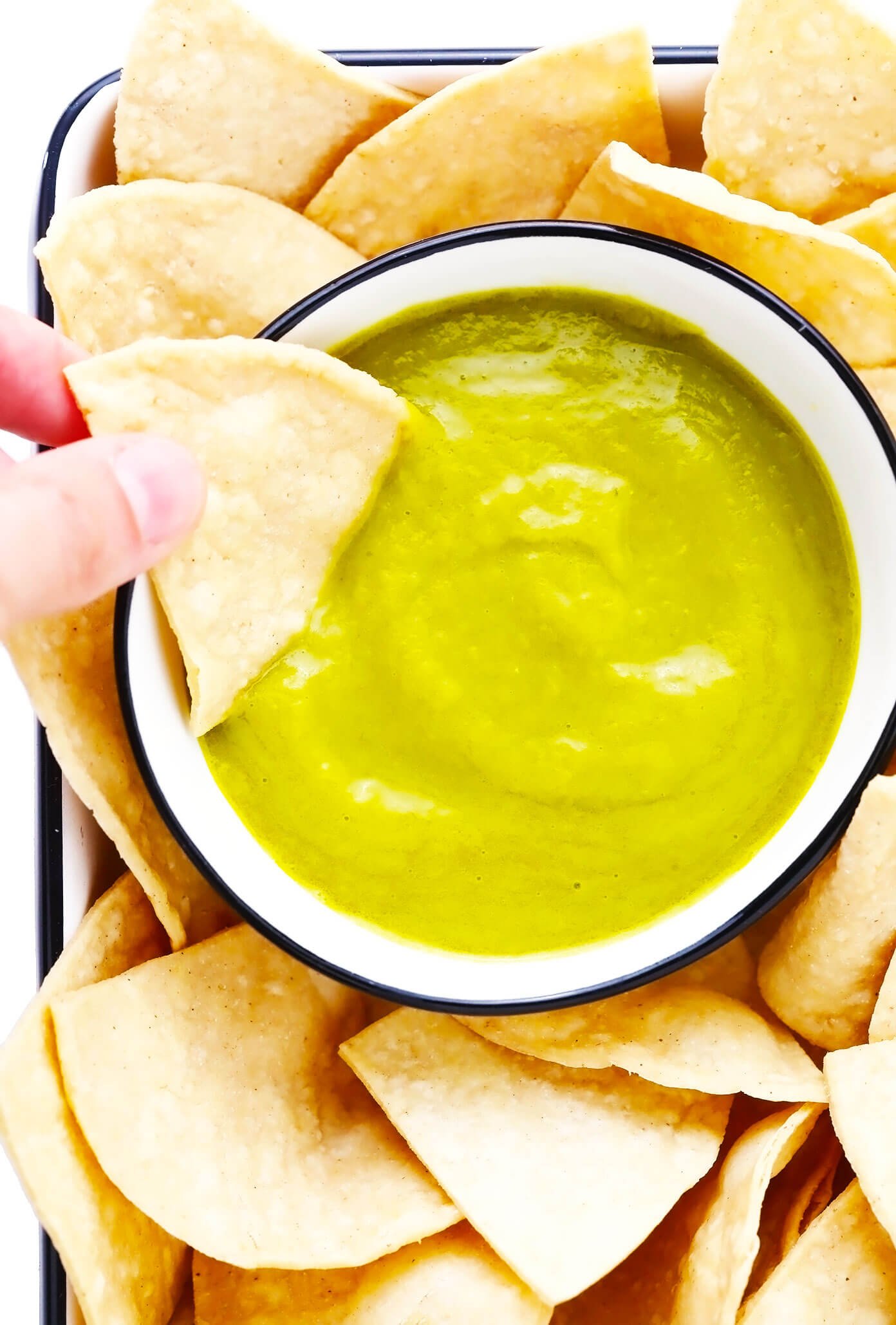 Creamy Jalapeño Salsa with Tortilla Chips