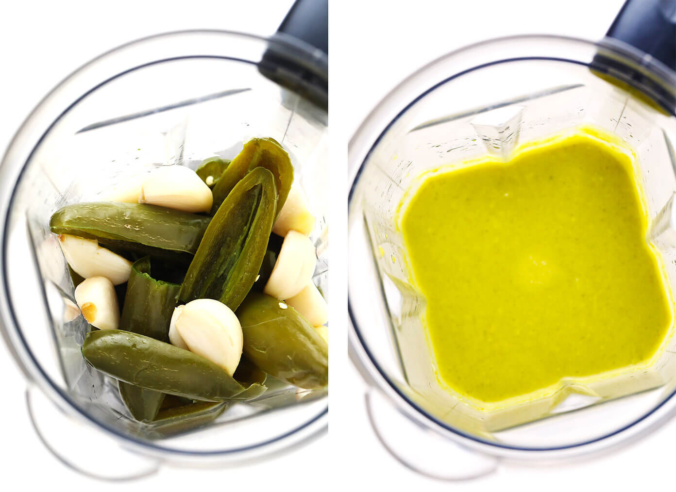 Purê de salsa doña no liquidificador
