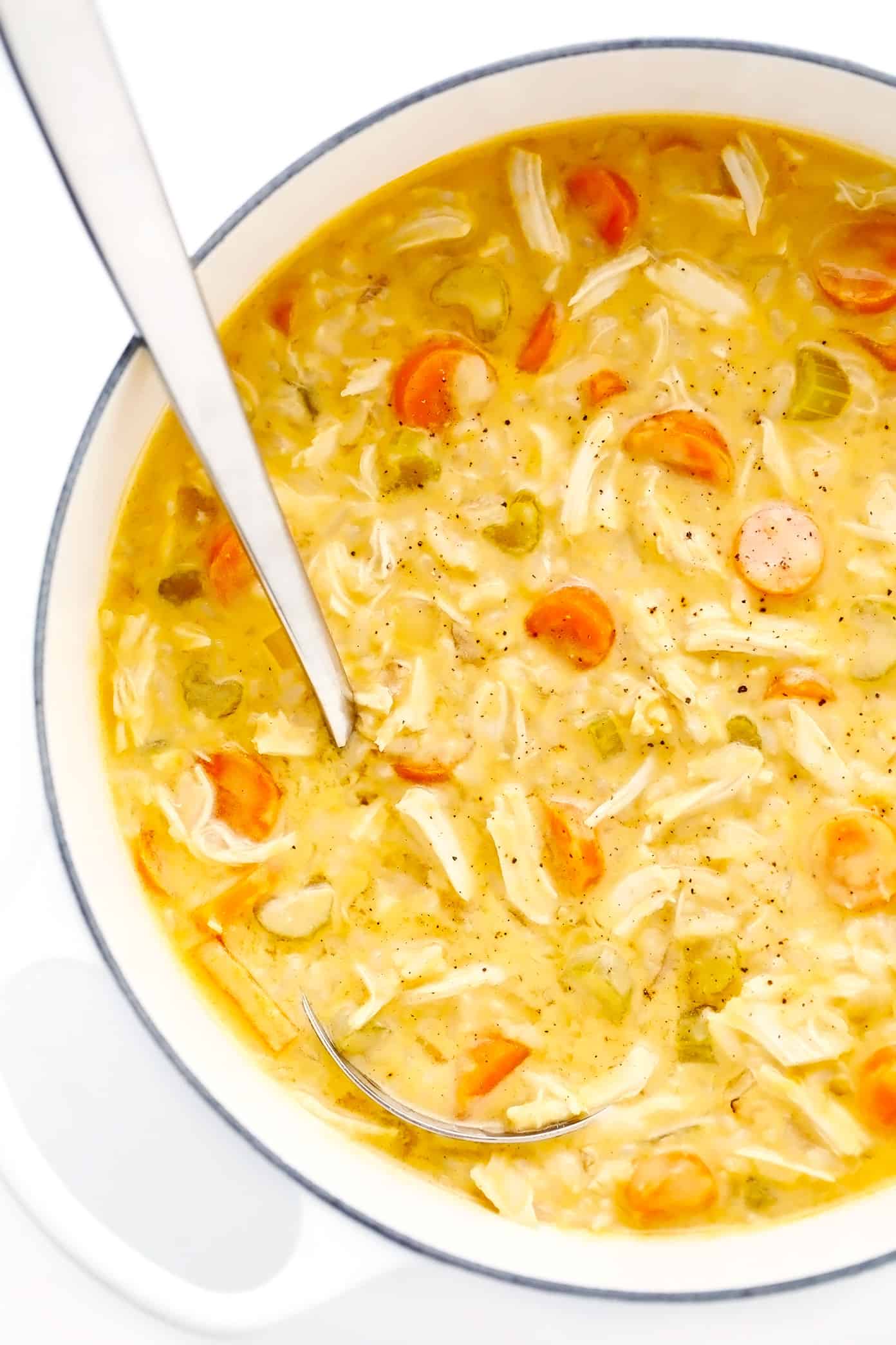 Creamy Lemon Chicken Noodle Soup - Gimme Some Oven