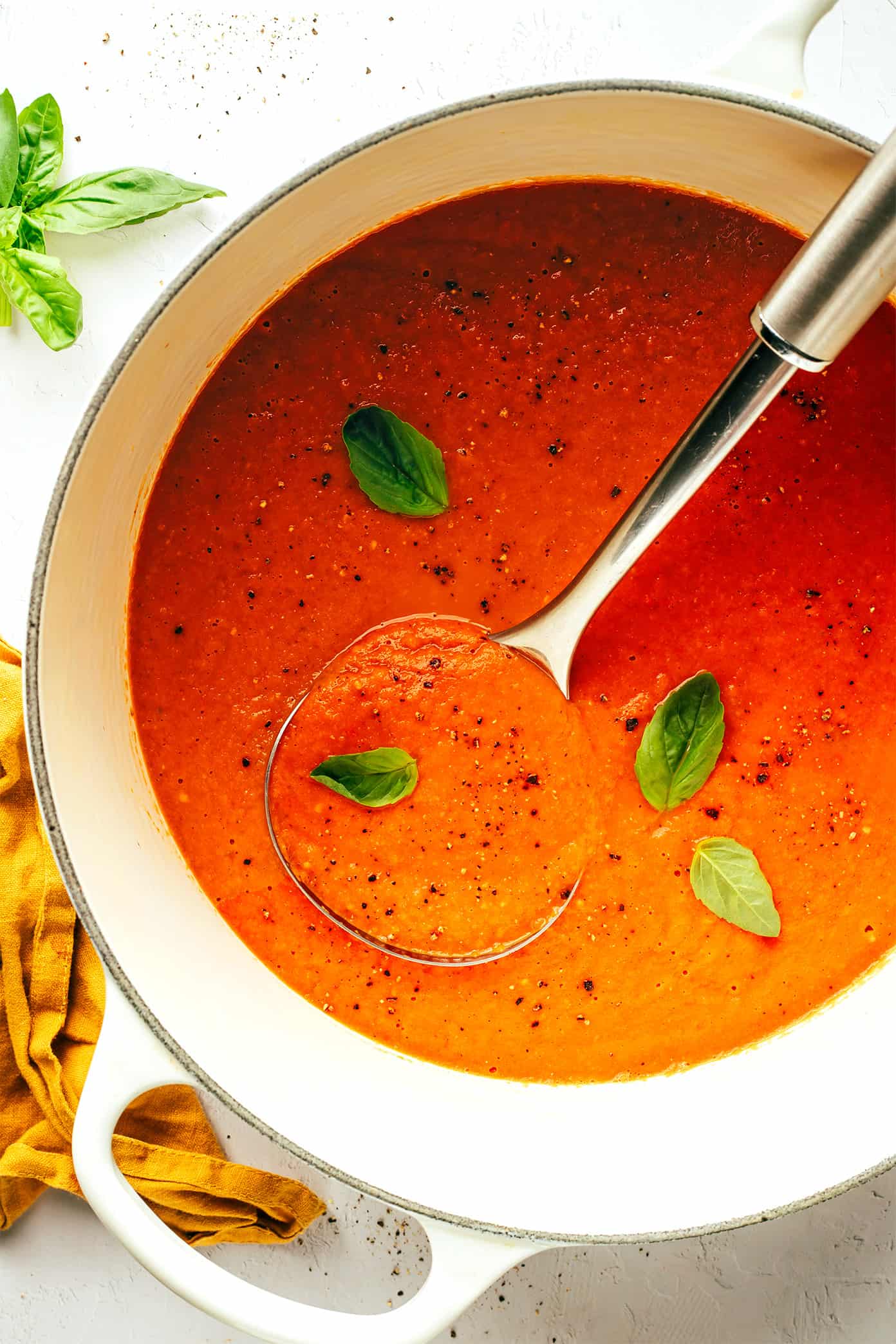 Roasted Tomato Soup with Basil