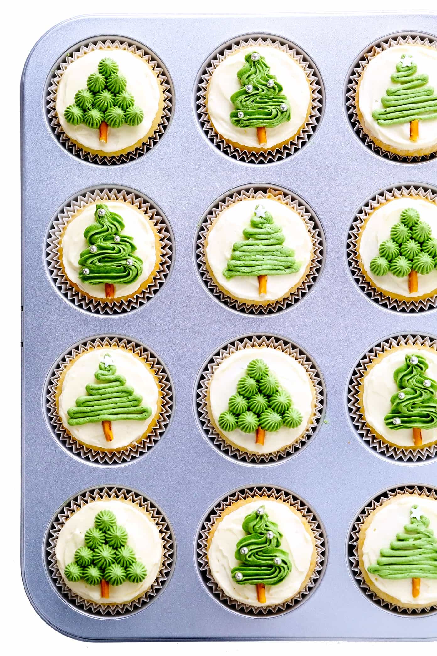 Cupcakes de árvore de Natal