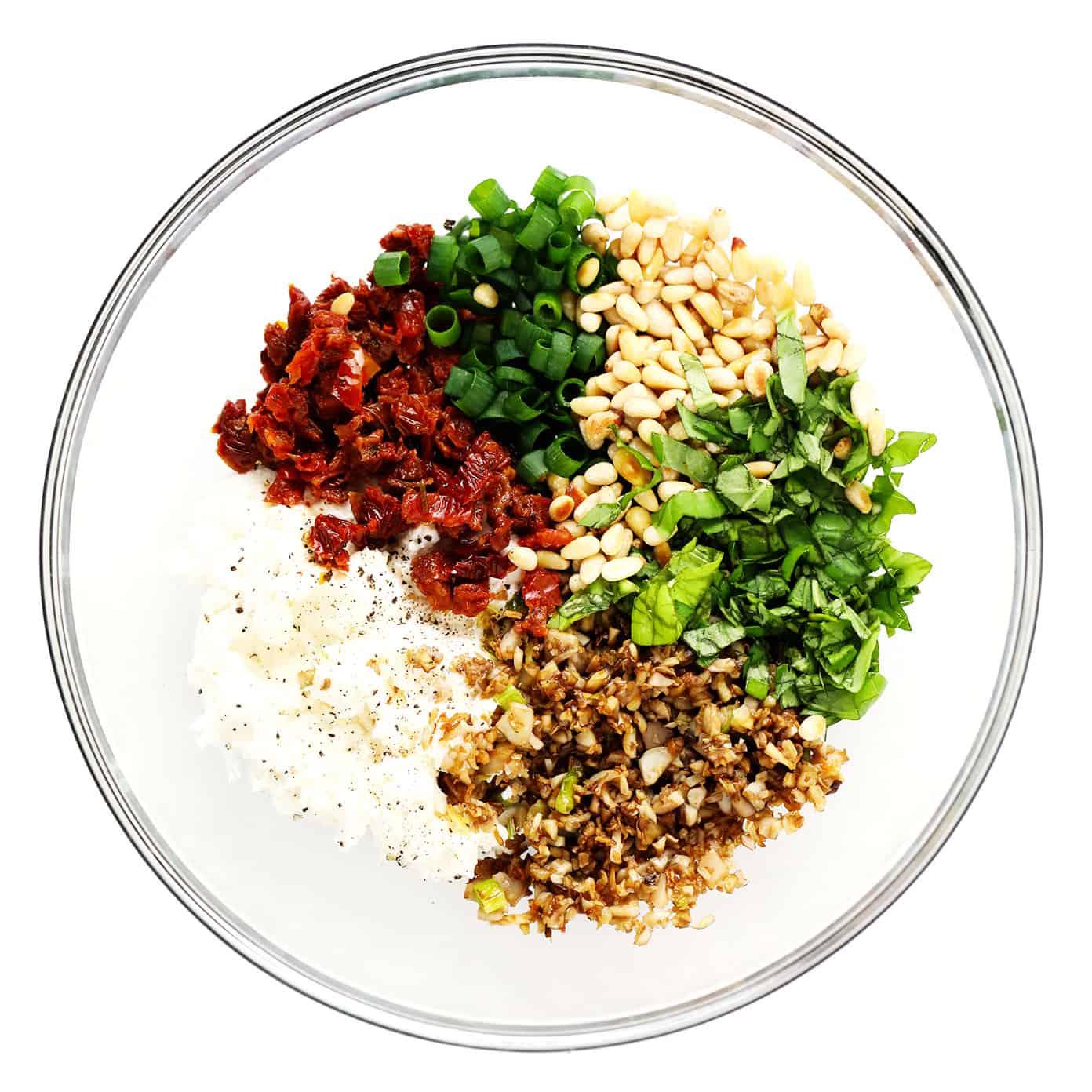 Stuffed Mushroom Ingredients in Bowl