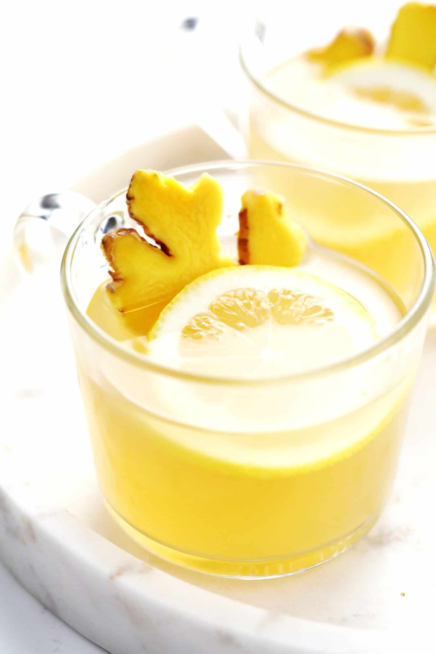 Hot Toddy with Ginger and Lemon Garnishes