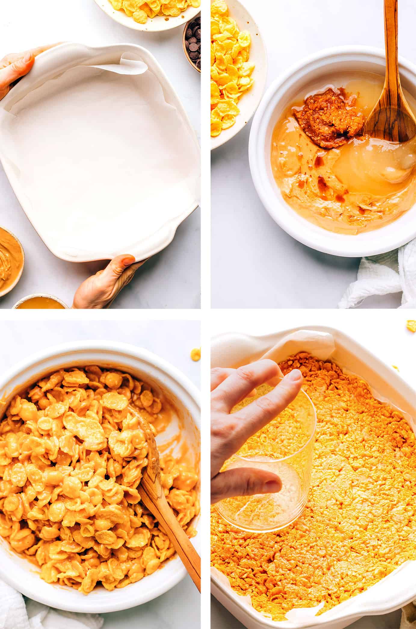 Step by step photos of how to make cornflake bars