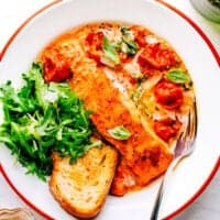 Salmon with Burst Tomato Sauce