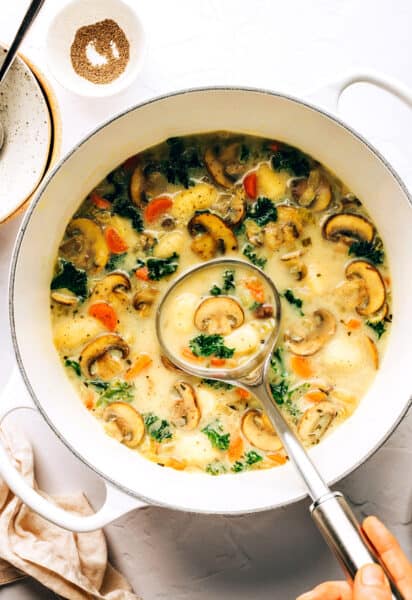 Gnocchi, Mushroom and Kale Soup