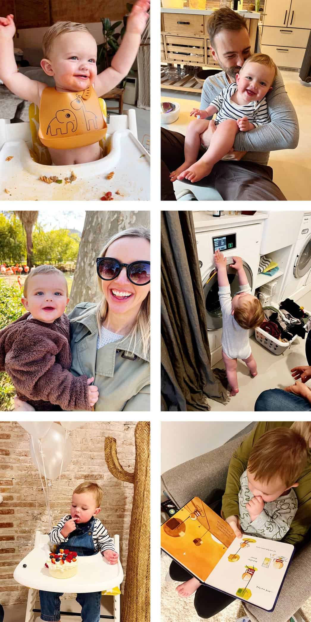 Collage of Ali Martin, her husband Barclay, and son Teo