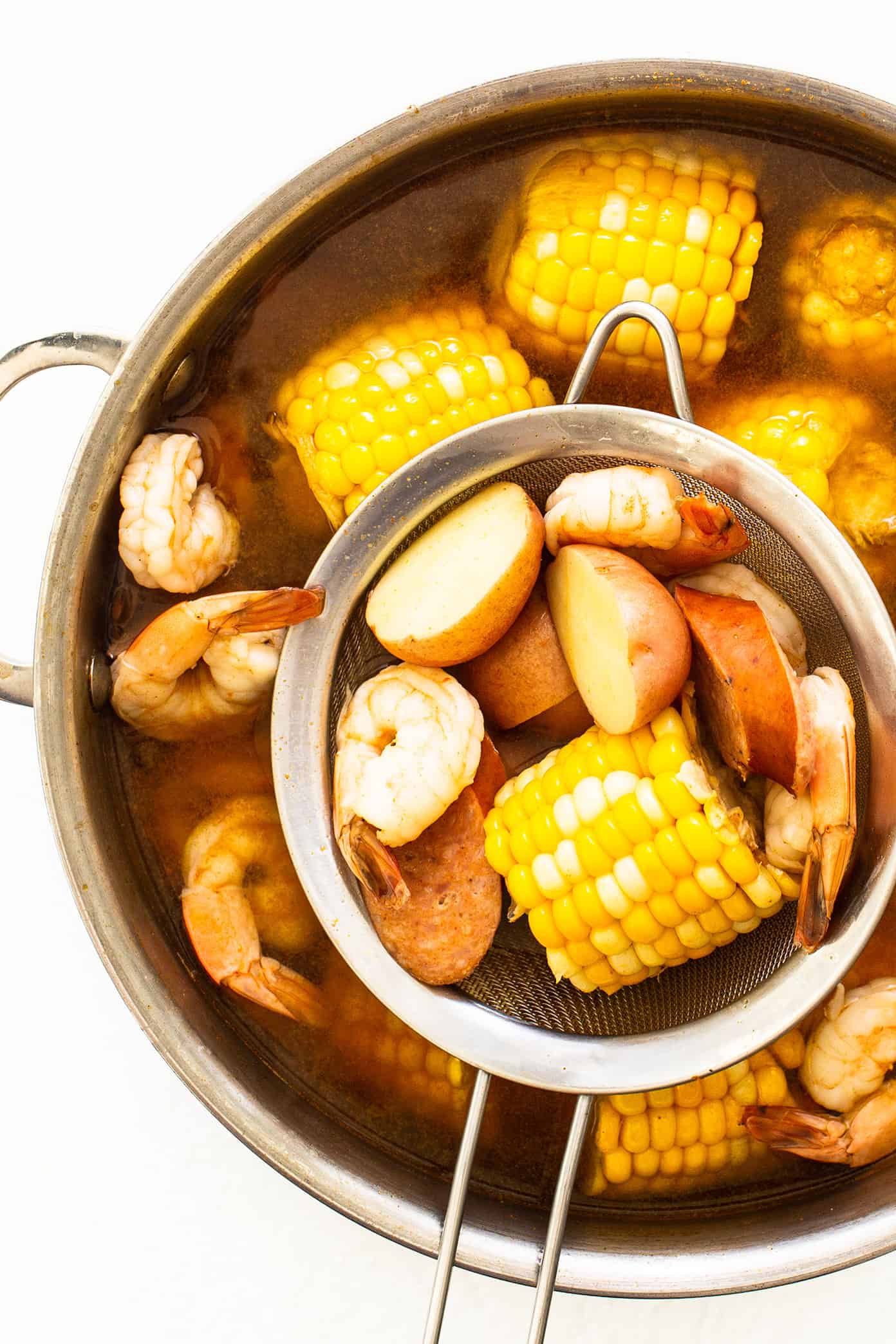 Shrimp Boil in Stockpot