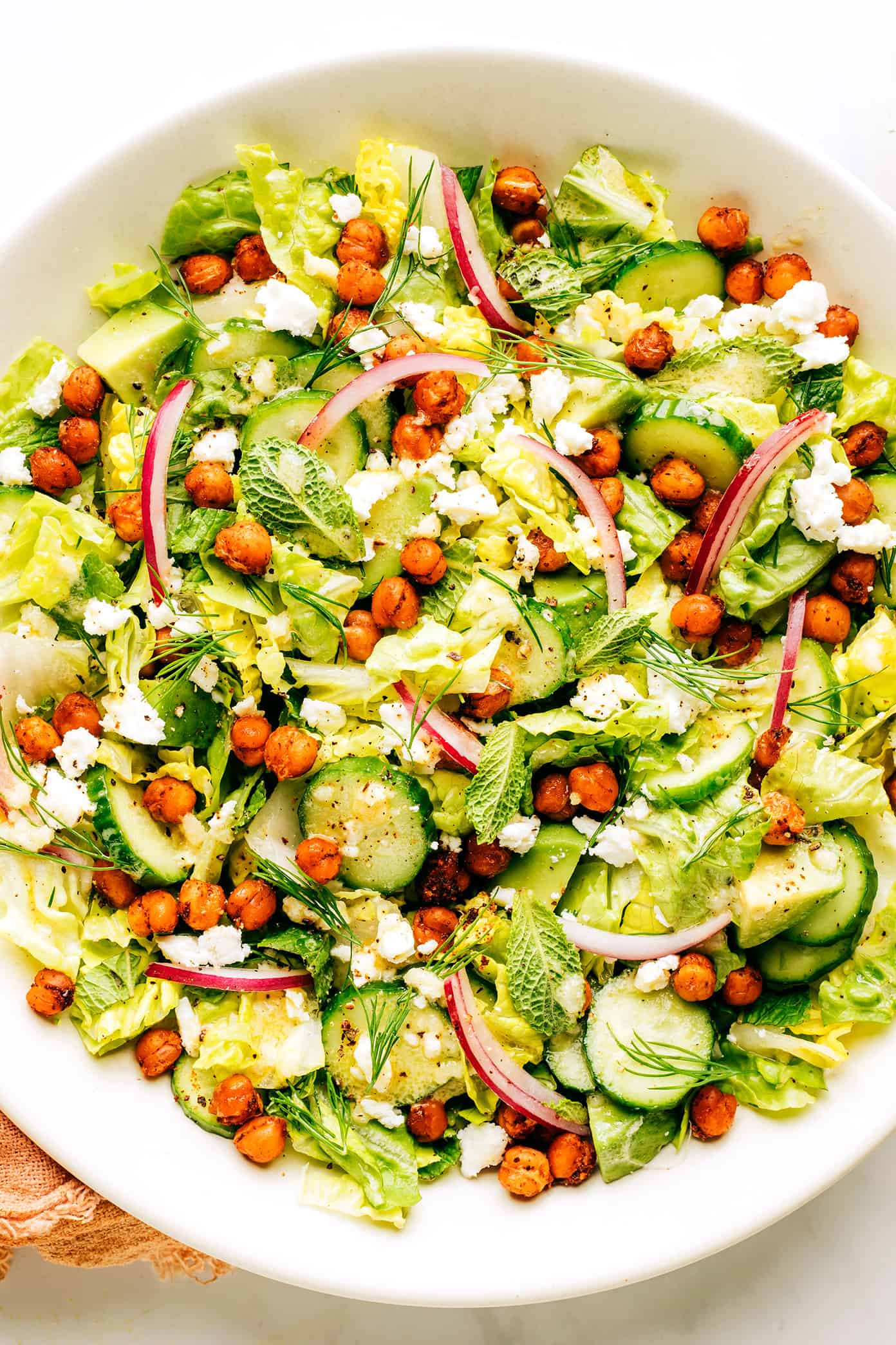 Roasted Chickpea, Avocado and Cucumber Salad