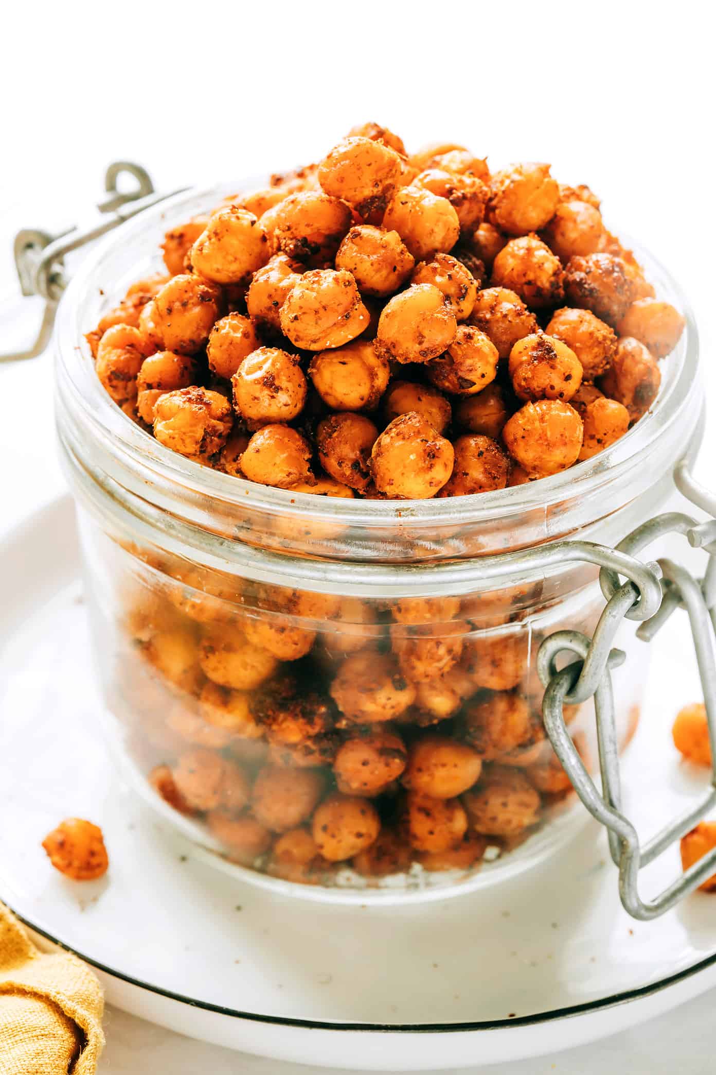 Oven roasted chickpeas in jar
