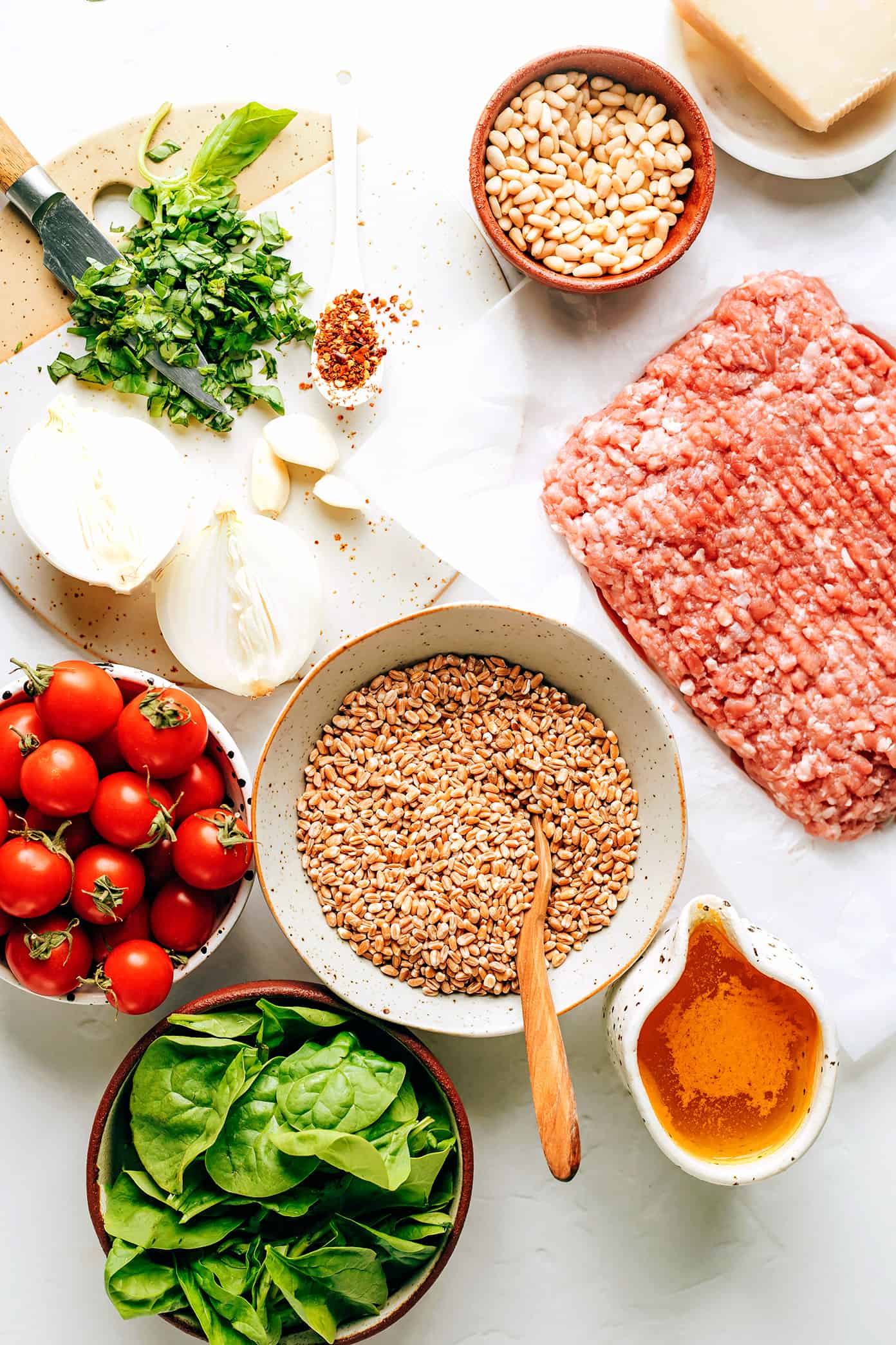One Pot Farro Ingredients