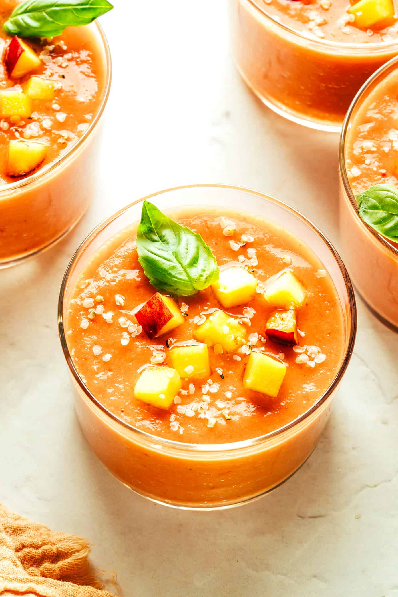 Peach Gazpacho Soup with Basil