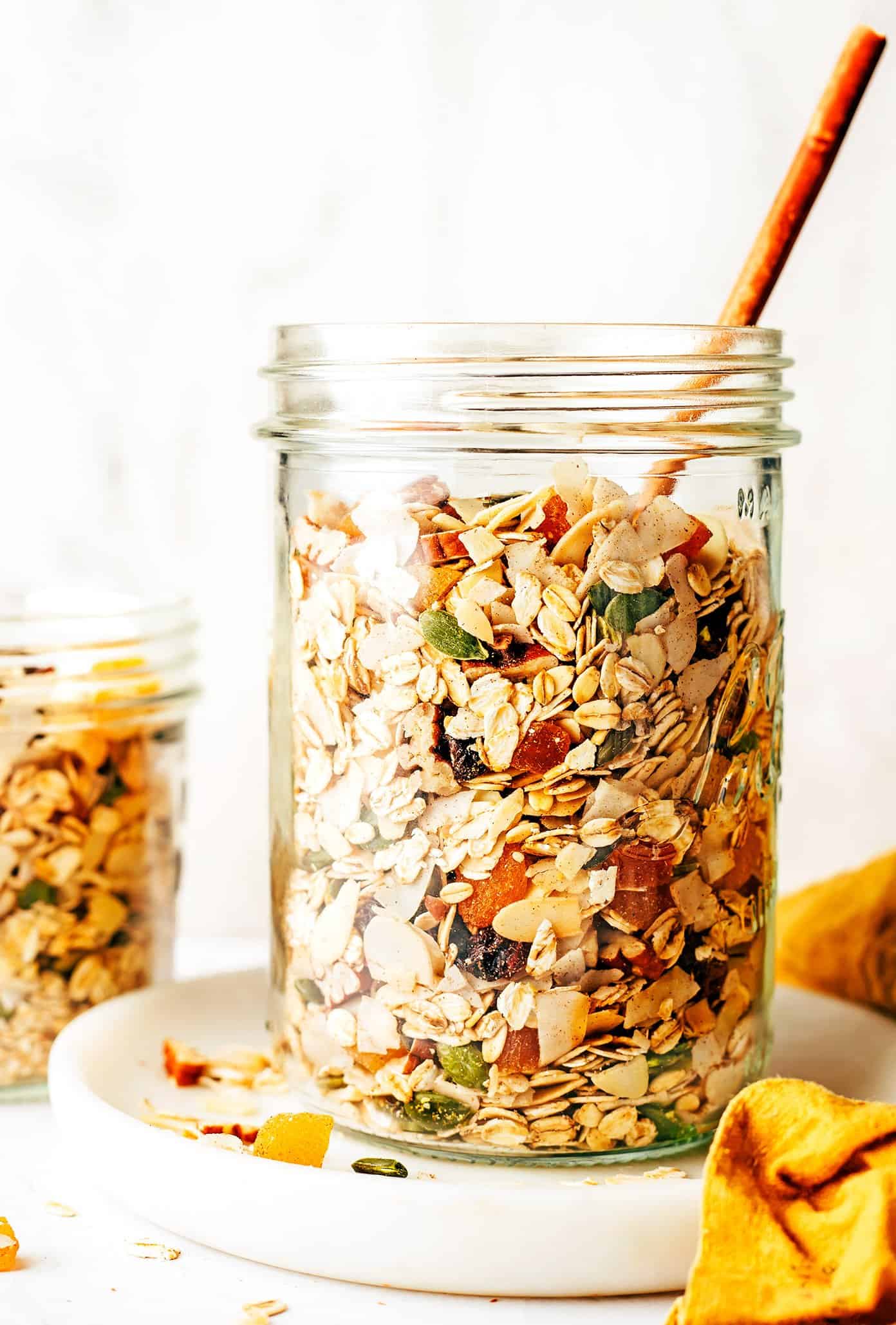 Jar of homemade muesli