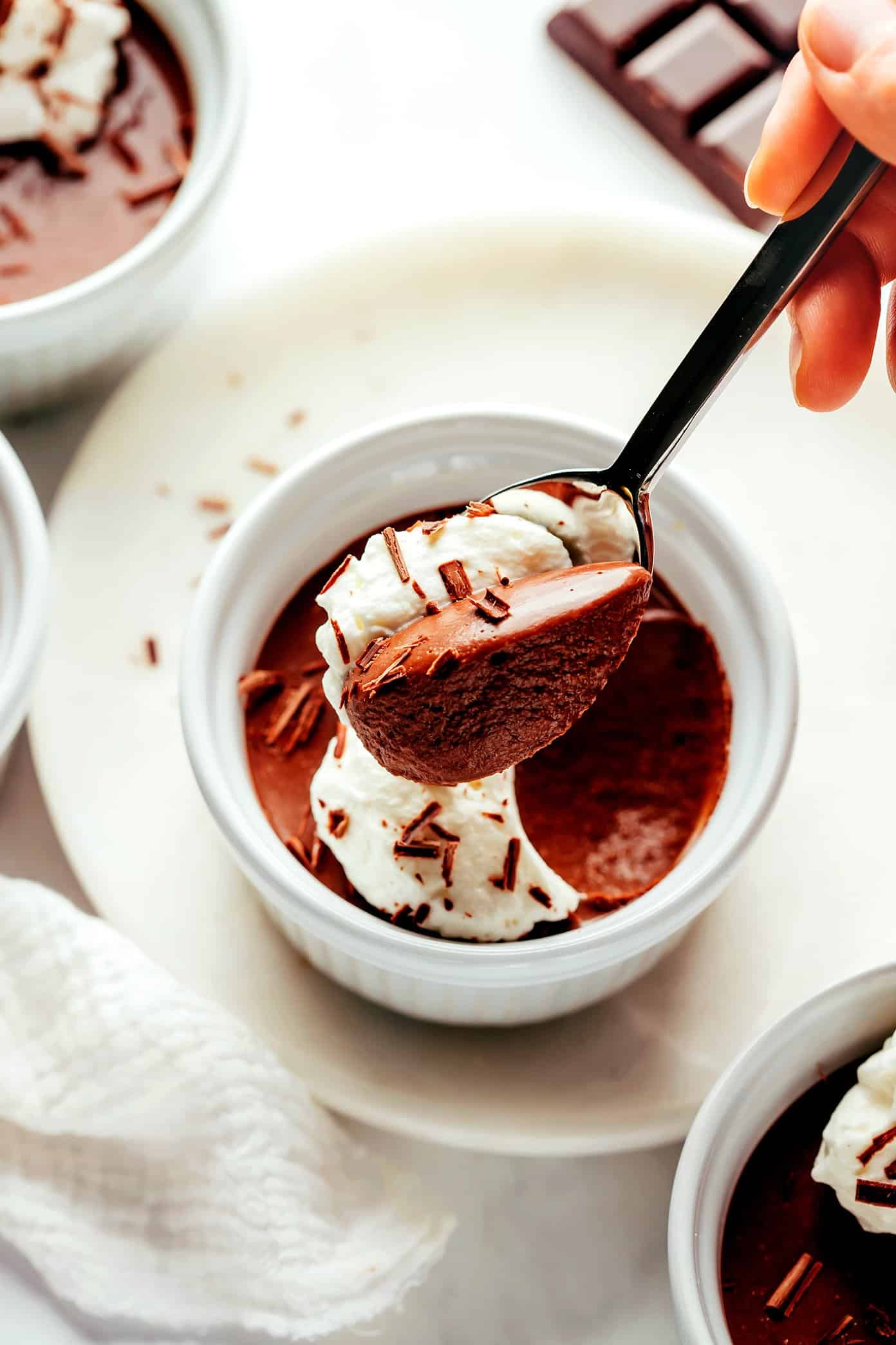 Chocolate Pot de Creme with Spoon