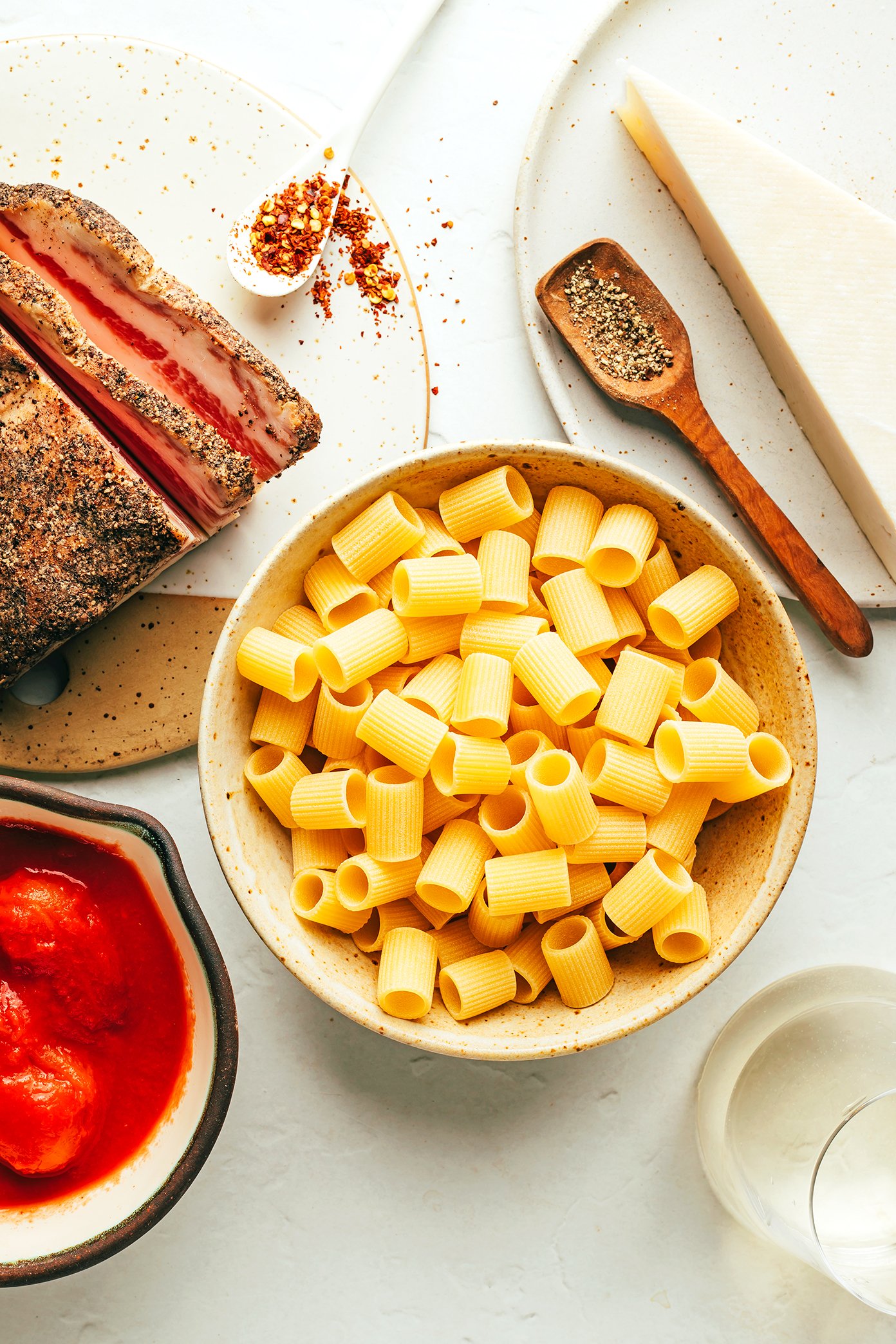 Ingredientes da Amatriciana