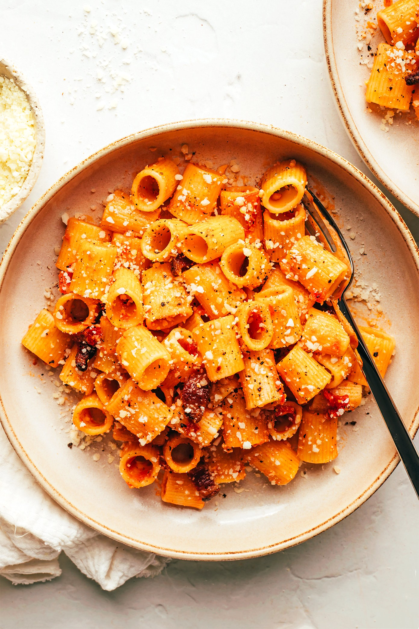 Pasta Amatriciana in Serving Bowl