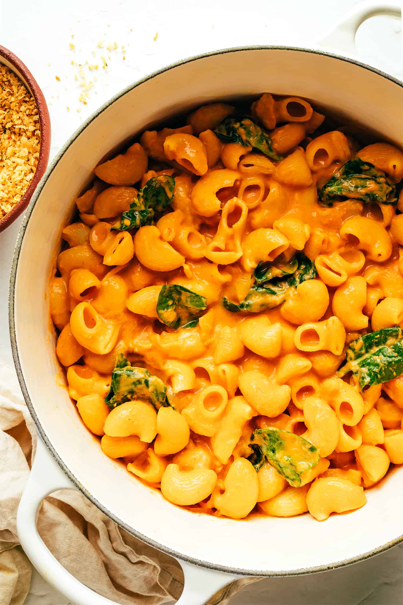 Smoky Pumpkin Macaroni and Cheese in Pot